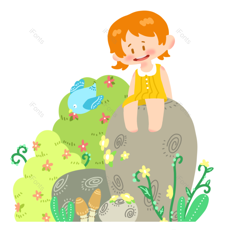 卡通图片,插画元素,春游PNG,人物免抠素材